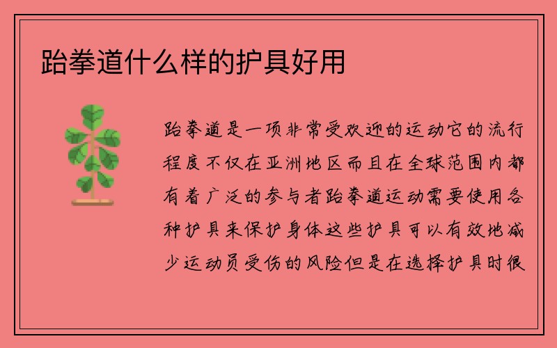 跆拳道什么样的护具好用